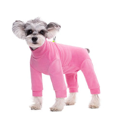 Velvet Dog Pyjamas – Soft Warm High-Neck Jumpsuit with Long Sleeves for Small Dogs