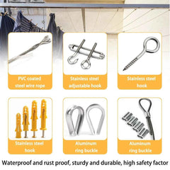 PVC Transparent Stainless Steel Wire Rope 10–25M | 2mm Cable for Clothesline Guardrail Safety Rope