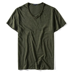 Combed Cotton V-Neck Tee | Essential Summer Fitness & Daily Top