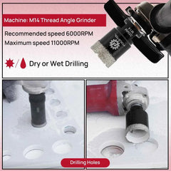 M14 Thread Diamond Core Drill Bit 6–125mm | Tile Hole Saw for Ceramic Marble Granite CE Certified