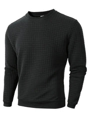 Men’s Jacquard Check Pullover | Autumn/Spring Crew Neck Knitted Sweater