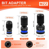 Hex Socket Wrench Adapter for Screwdriver Bit Square Drive to 1/4-Inch Quick Release