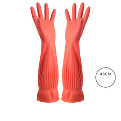 45cm Lengthen Dishwashing Cleaning Gloves Reusable Rubber Latex Kitchen Gloves Soft Comfortable Waterproof Household Clean Tool by Snagg A Gloves