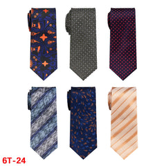 6 Pieces Classic Men’s Tie Set - Woven Jacquard Neckties for Business & Formal Events