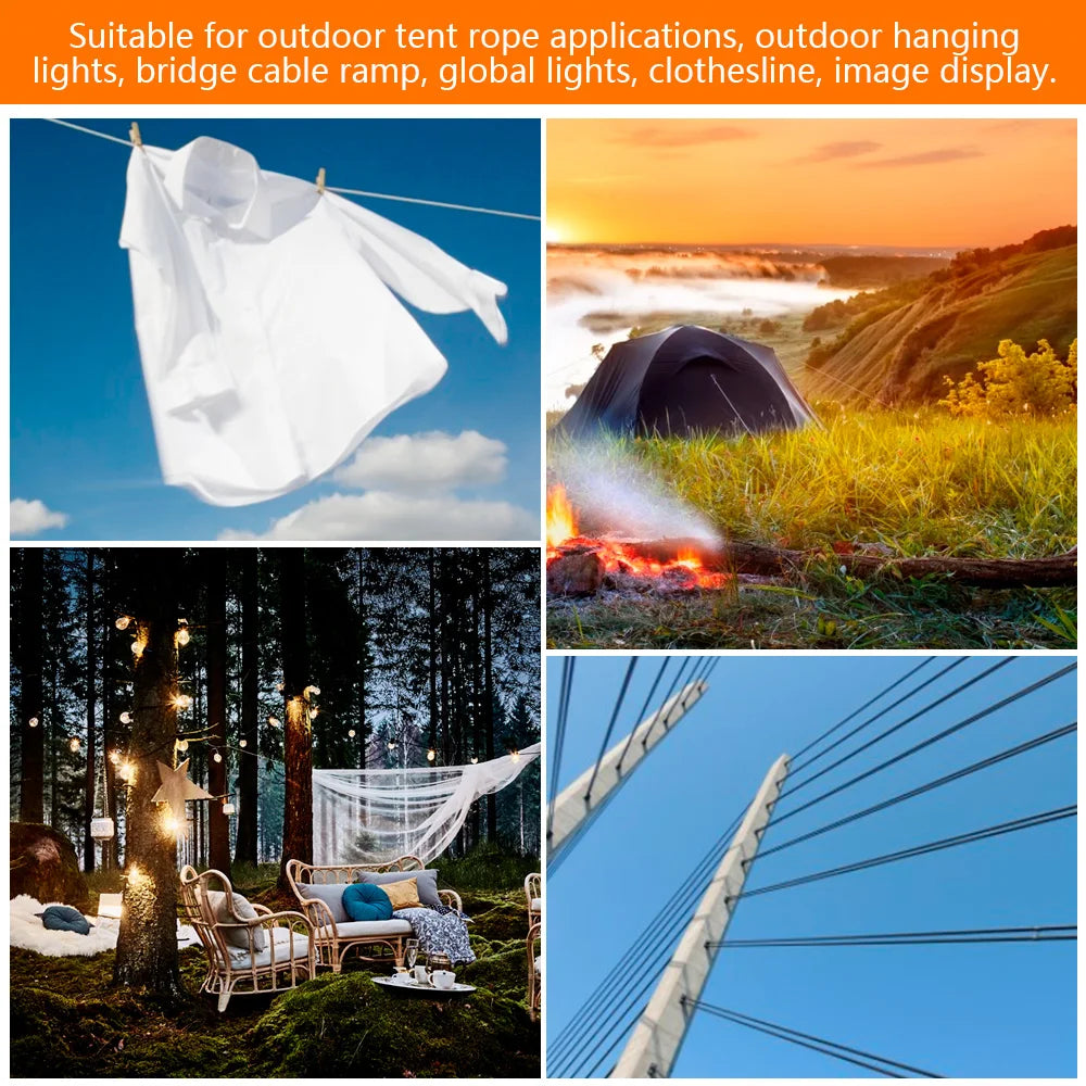 304 Stainless Steel Wire Rope Kit 15/30M | PVC Coated Heavy-Duty Cable for Garden Balcony Farm Fence Tent