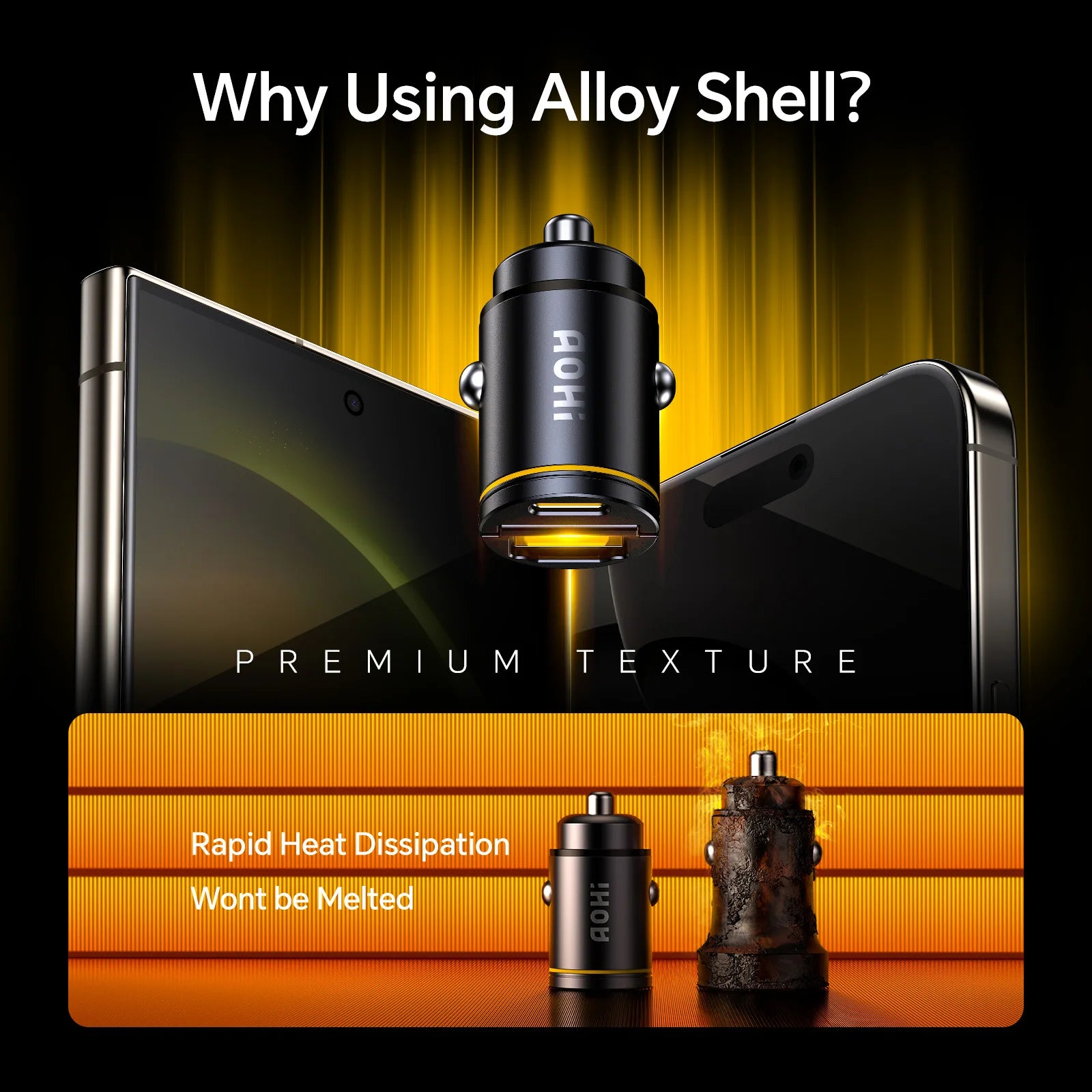 SUPERAUTO PD 45W Fast Car Charger (USB-C & USB-A) by Snagg A Car Adapter