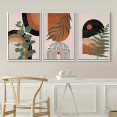 3-Piece Desert & Palm Leaf Abstract Wall Art by Snagg A Print