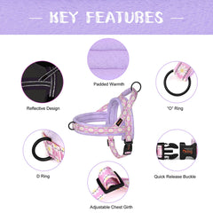 Floral Dog Harness – No Pull, Reflective & Warm by Snagg A Harness