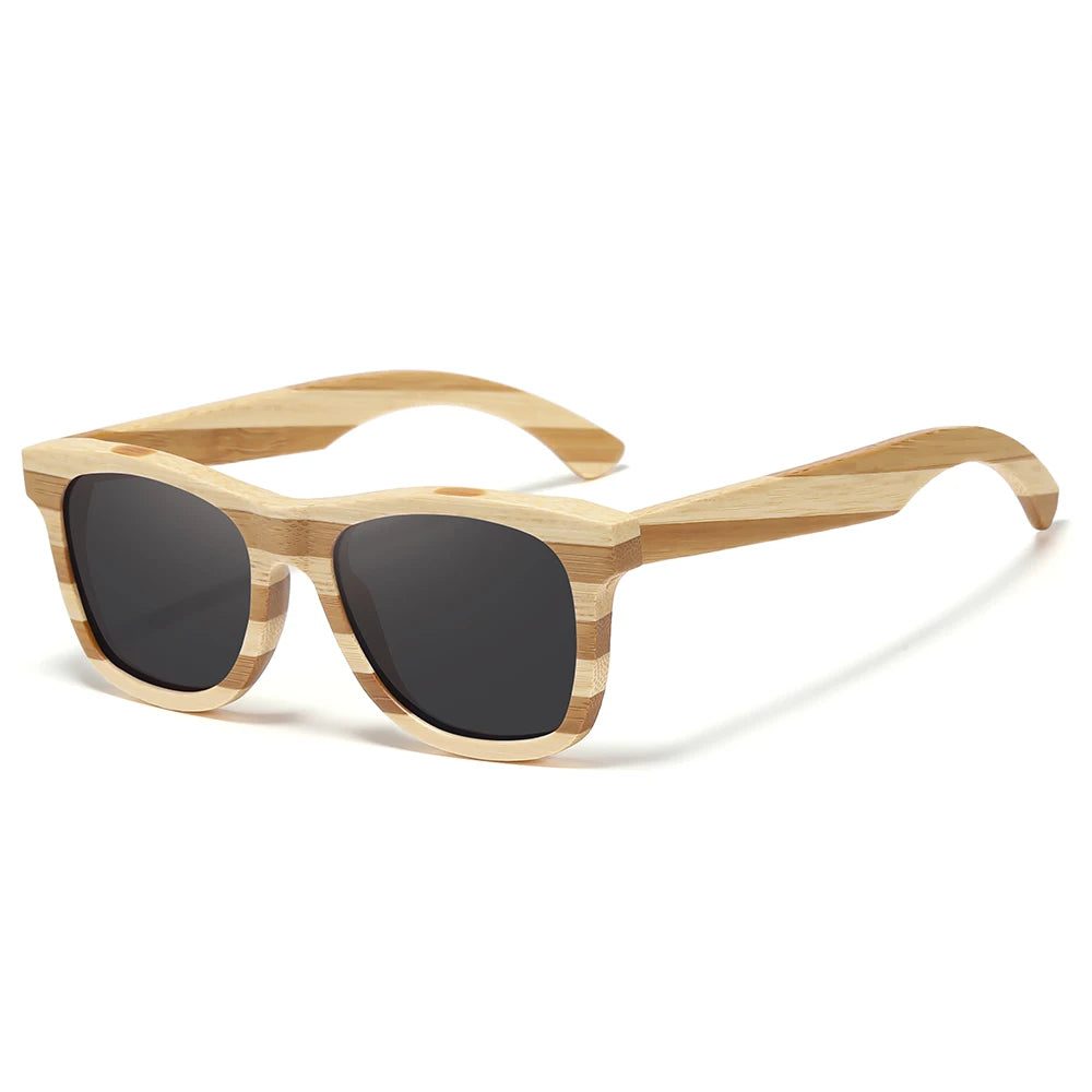 Natural Zebra Bamboo Wooden Sunglasses by Snagg It Sunglasses