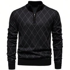 Men’s American 1/4 Zip Pullover | Fleece-Lined Thermal Knitwear