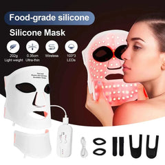 Silicone LED Face & Neck Mask – 7 Color Wireless Photon Light Therapy Device