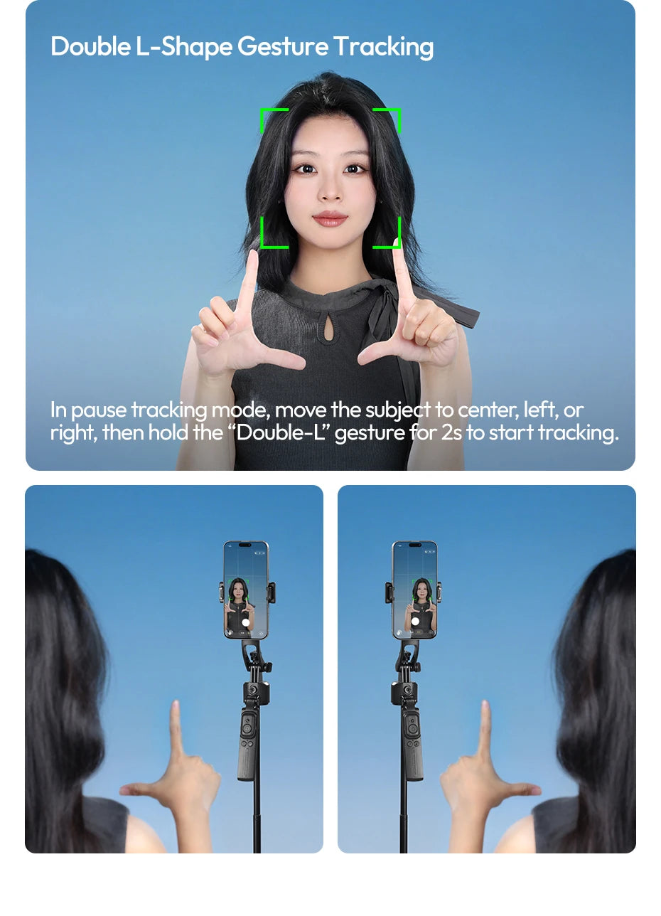 Auto Tracking Selfie Stick Tripod Gesture Control by Snagg A Tripod