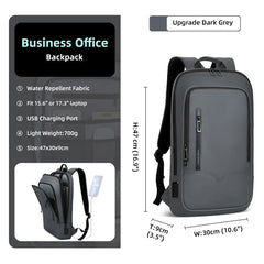 Slim Waterproof Business Backpack 15.6" with USB Charging Port
