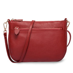 100% Genuine Leather Small Flap Crossbody Bag – Simple Women's Shoulder Purse & Messenger Wallet