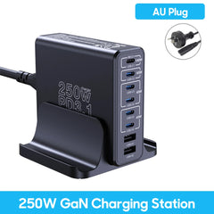 250W GaN 8-Port USB-C Desktop Charger | PD3.1 Fast Charging Station for iPhone Samsung Laptop