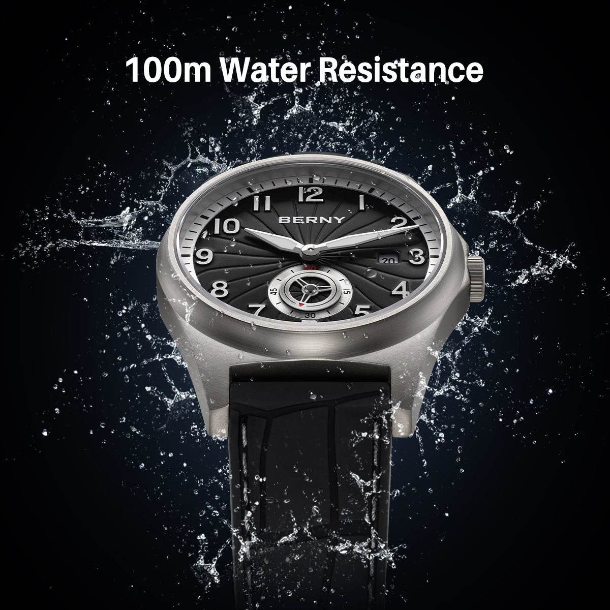 BERNY Titanium Automatic Watch – Full Titanium Strap | Seagull ST1731 | 10ATM Waterproof - SnaggIt