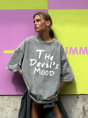The Devils Mood Print Womans Streetwear T-Shirt
