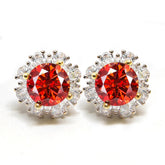 Red Moissanite Stud Earrings by Snagg An Earring