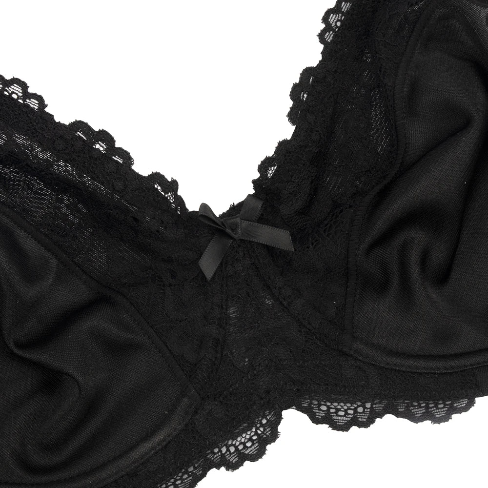 Floral Lace Minimizer Bra | Underwire Full Coverage Non-Padded T-Shirt Everyday
