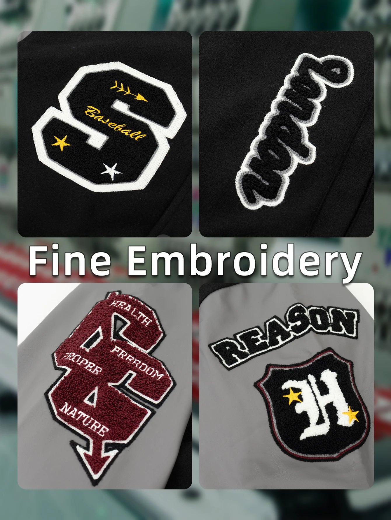 Men’s Vintage Letter Embroidery Bomber Jacket by Snagg A Jacket