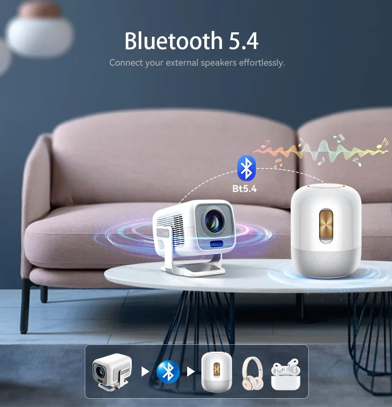 Portable 1080P HD Projector – WiFi 6 & Bluetooth 5.4 by Snagg A Projector