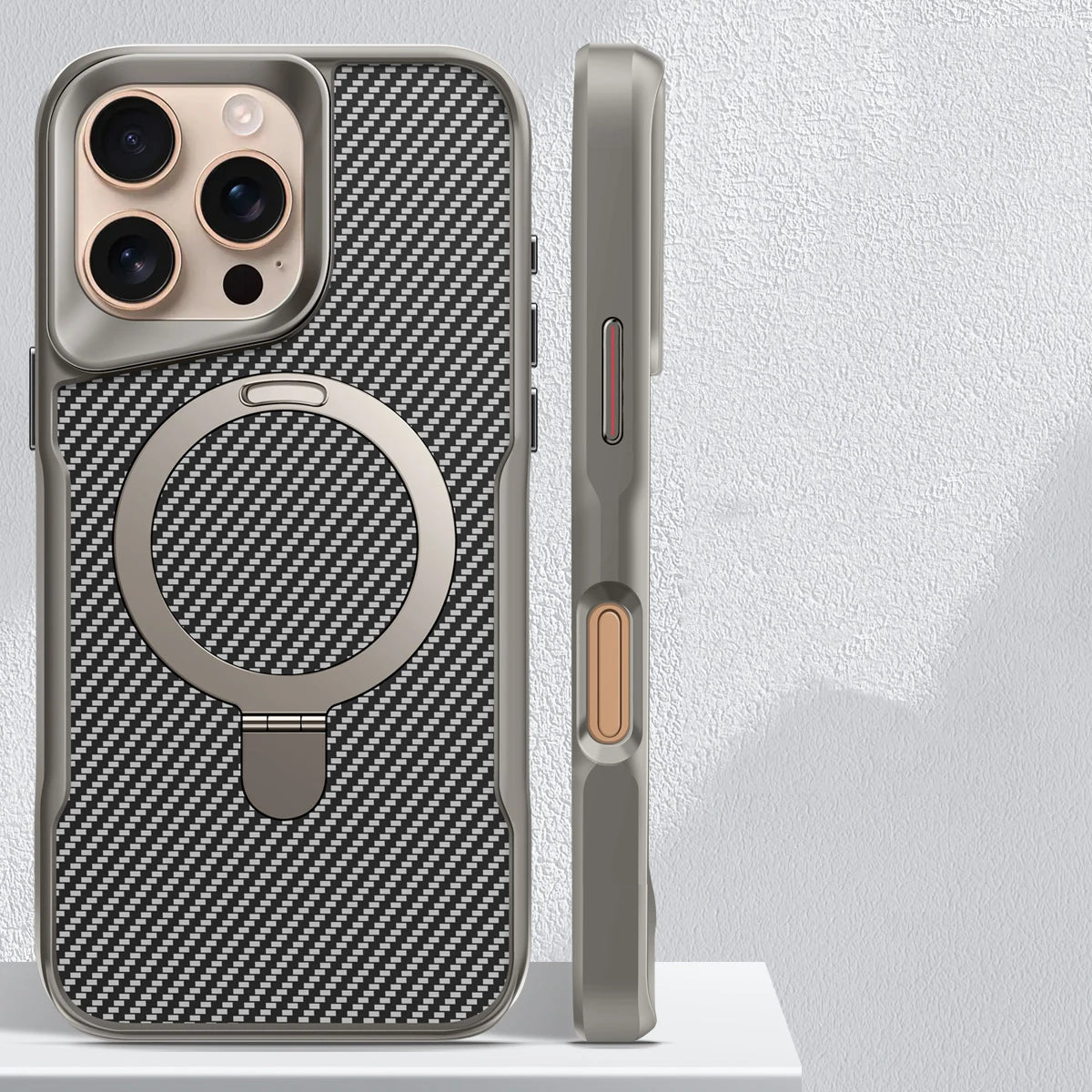 Carbon Fibre Pattern Magsafe phone case for iPhone 16 Series by Snagg A Phone Case