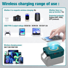 3 in 1 Multi Platform Wireless Charging Hub | 15W Fast Charger & USB/Type-C Power Station