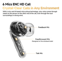 Wireless ANC Earbuds | Bluetooth 5.3 In-Ear Headphones with 6 Mic & Hi-Res Audio (34H Playtime) by Snagg An EarBud