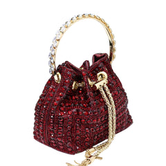 Rhinestone Bucket Design Evening Bag by Snagg It Purses