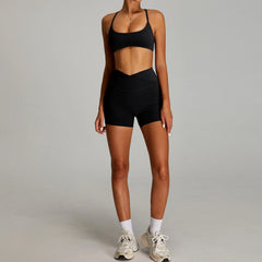 Women's 2-Piece Short Sleeve Yoga Suit | Quick-Dry Gym Tracksuit Running Workout Sports Set