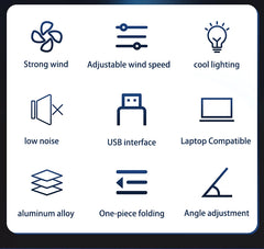 Aluminum Laptop Stand with Cooling Fan Adjustable Bracket for 11″–16″ Laptops by Snagg A Cooling Pad