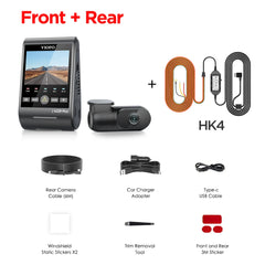 2K Dual Channel Dash Cam with Night Vision & Voice Control | Ultra HD HDR Video Recorder