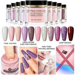 Professional Dipping Nail Powder System – 5g/10g High Pigment Nude, Pink & Glitter DIY Art Collection