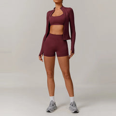 Women's 2/3-Piece Seamless Yoga Tracksuit | Gym Sports Bra & Leggings Fitness Set Sportswear