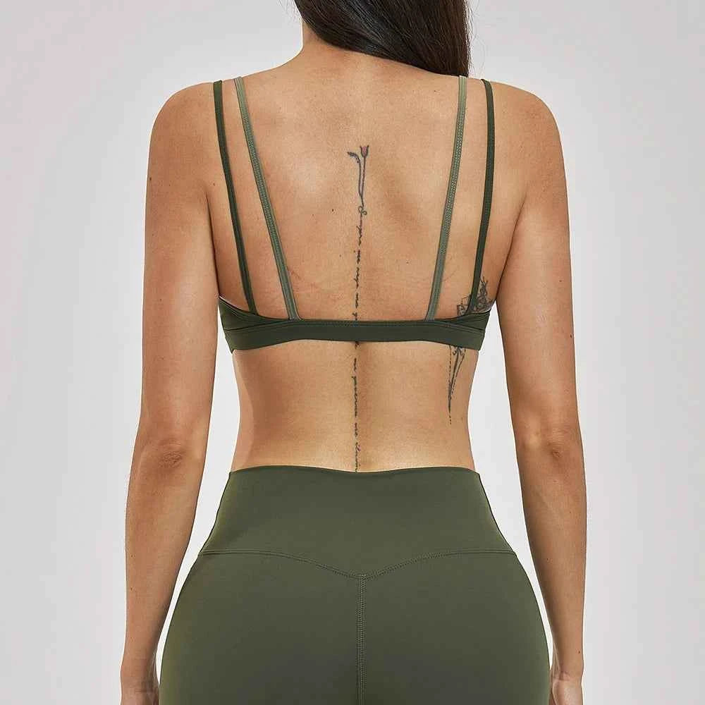 Women's Backless Push-Up Sports Bra | Breathable Yoga Gym Running Workout Top Fitness Bra
