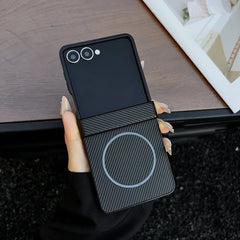 Magsafe Carbon Fiber Pattern Case Samsung Galaxy Z Flip Series by Snagg A Phone Case