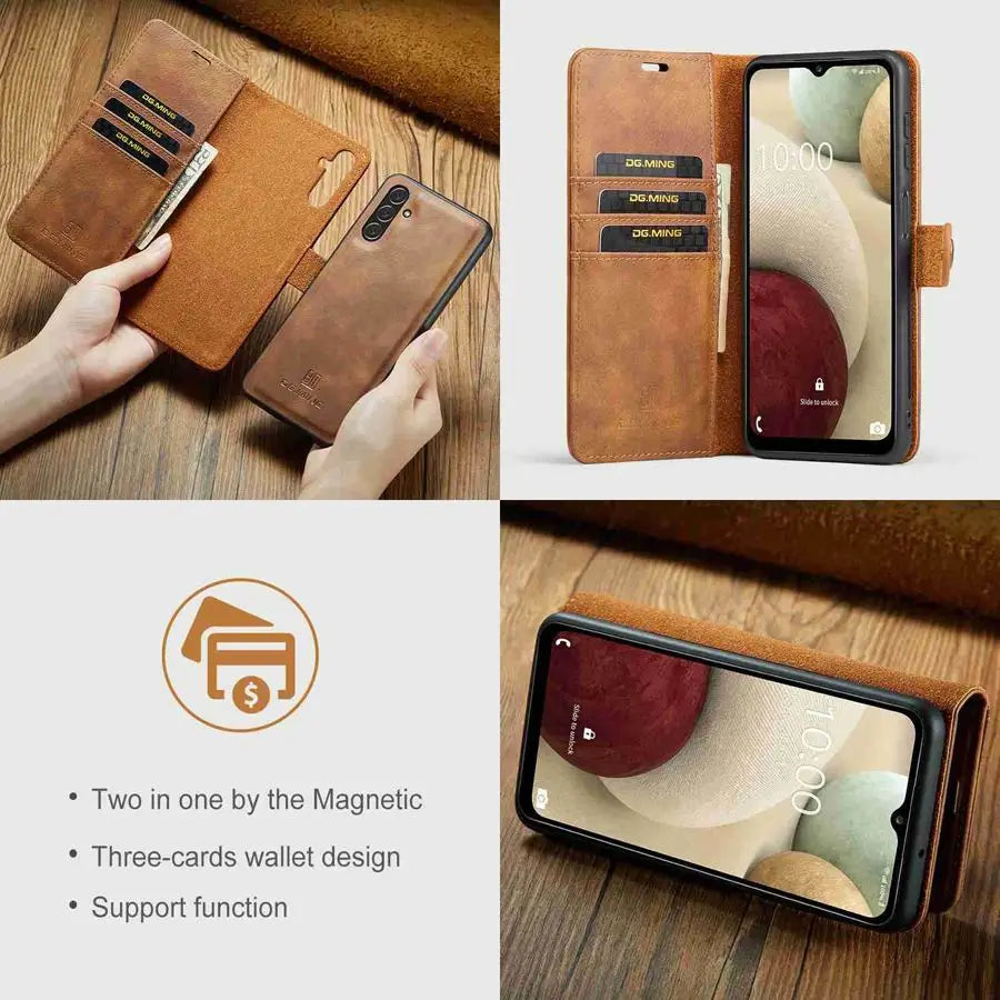 Detachable Magnetic Leather Wallet Case for Samsung Galaxy A Series by Snagg A Wallet Case