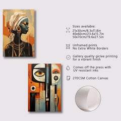 3-Piece Abstract Afro Bohemian Canvas Prints by Snagg A Print