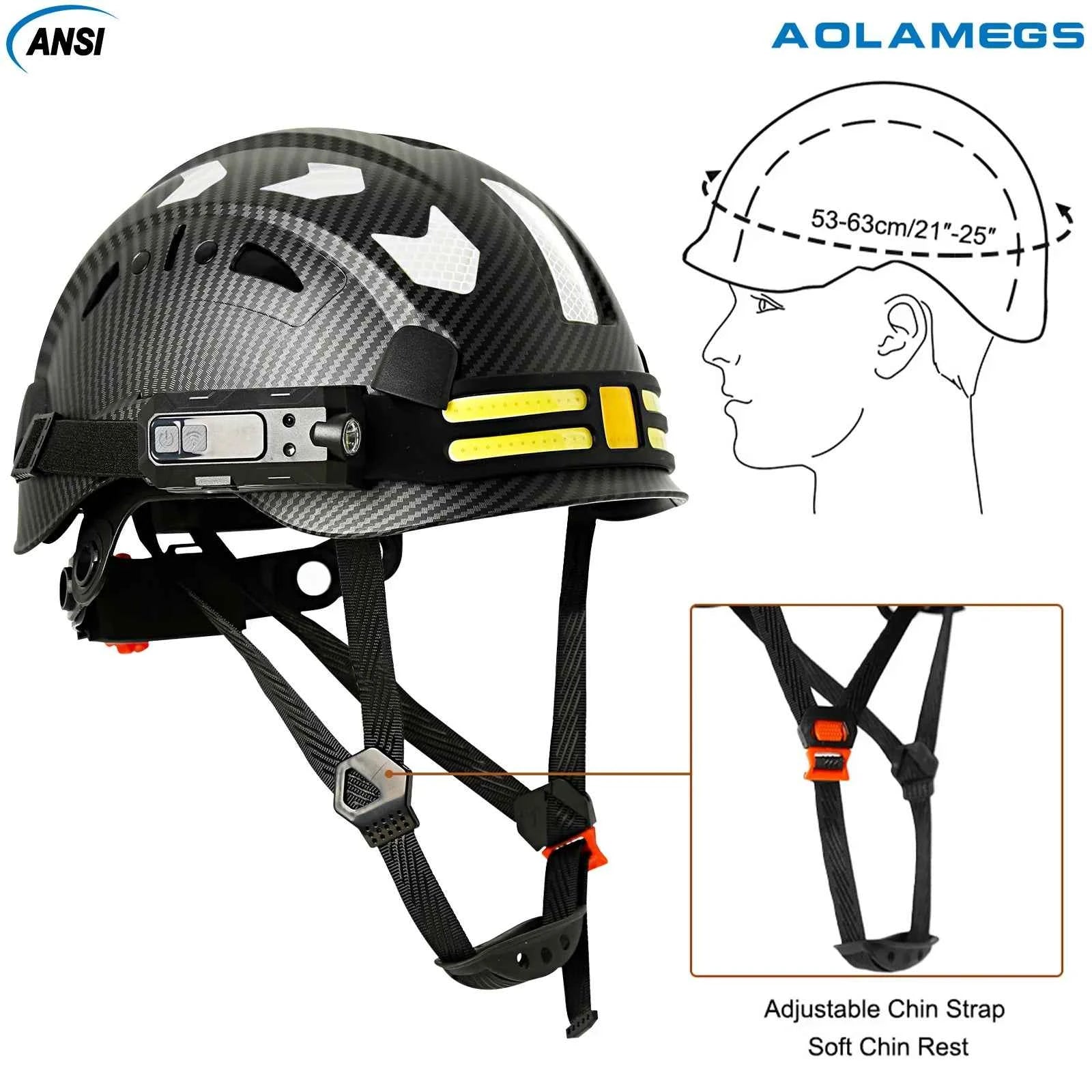 Construction safety helmet with headlamp and reflective stickers – image 4