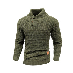 Men’s Waffle-Knit Turtleneck Pullover | Smart-Casual Thermal Winter Top