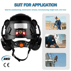 4-in-1 construction safety helmet kit with visors, earmuffs and headlamp – image 4