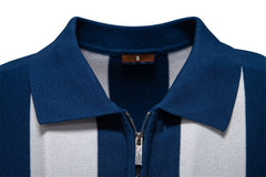 Men's Striped Contrast Panel Polo | 2026 Summer Social Casual Essential