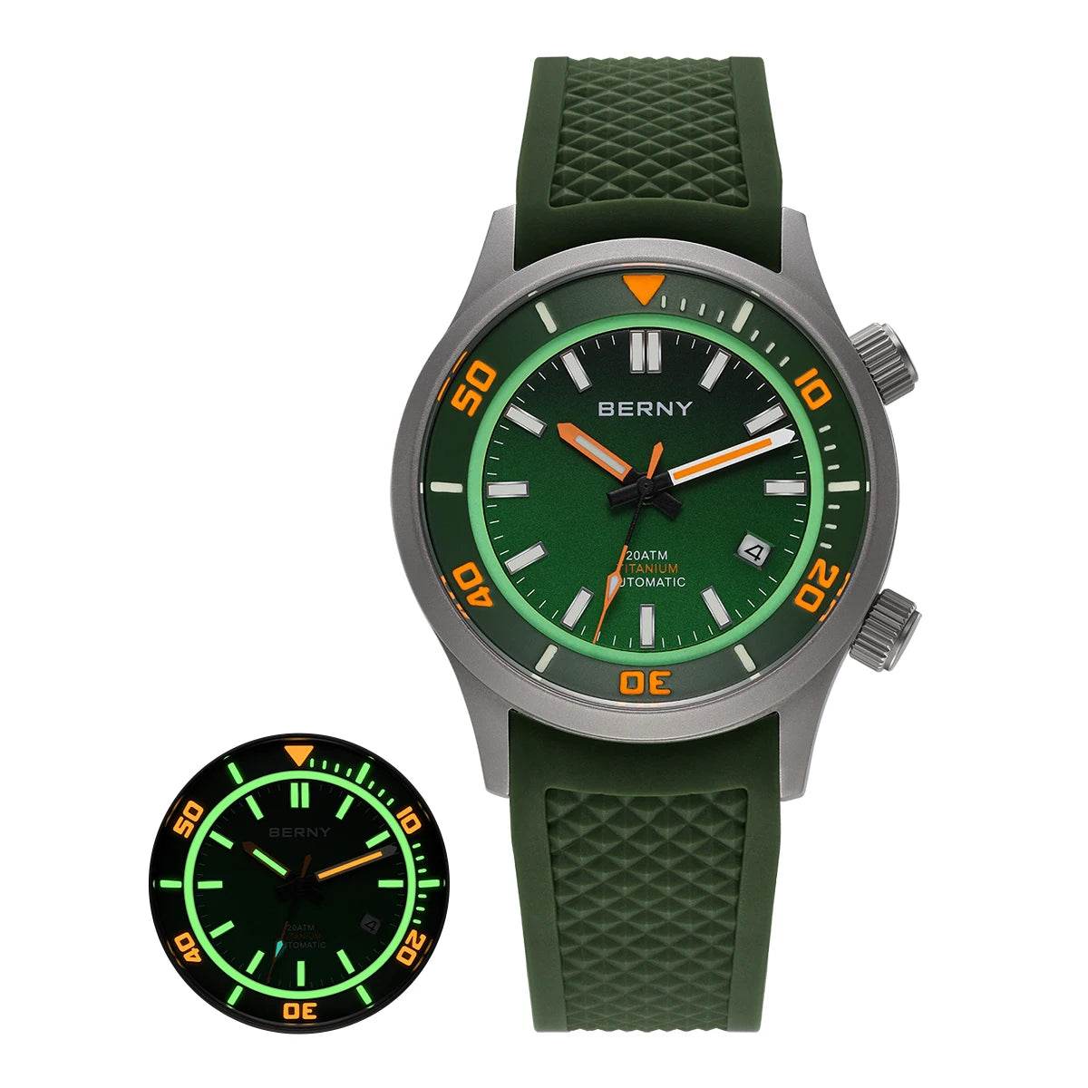 BERNY Titanium Diver’s Watch – Miyota 8215 | 200M (Titanium Strap) - SnaggIt