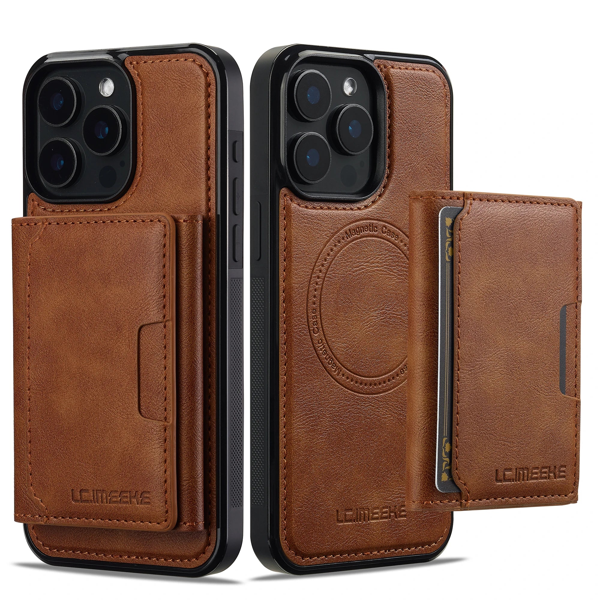 2 in 1 Detachable Magnetic Leather Case – for iPhone 15 Series - Phone Cases & Covers