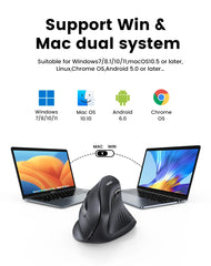 Ergonomic Vertical Wireless Mouse Bluetooth 5.0 & 2.4G Dual Mode for PC & Laptop by Snagg A Gaming Mouse