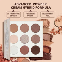 Elite 9 Color Neutral Gemstone Shadow Palette – High Pigment Earth Tones for Professional Day to Night Artistry