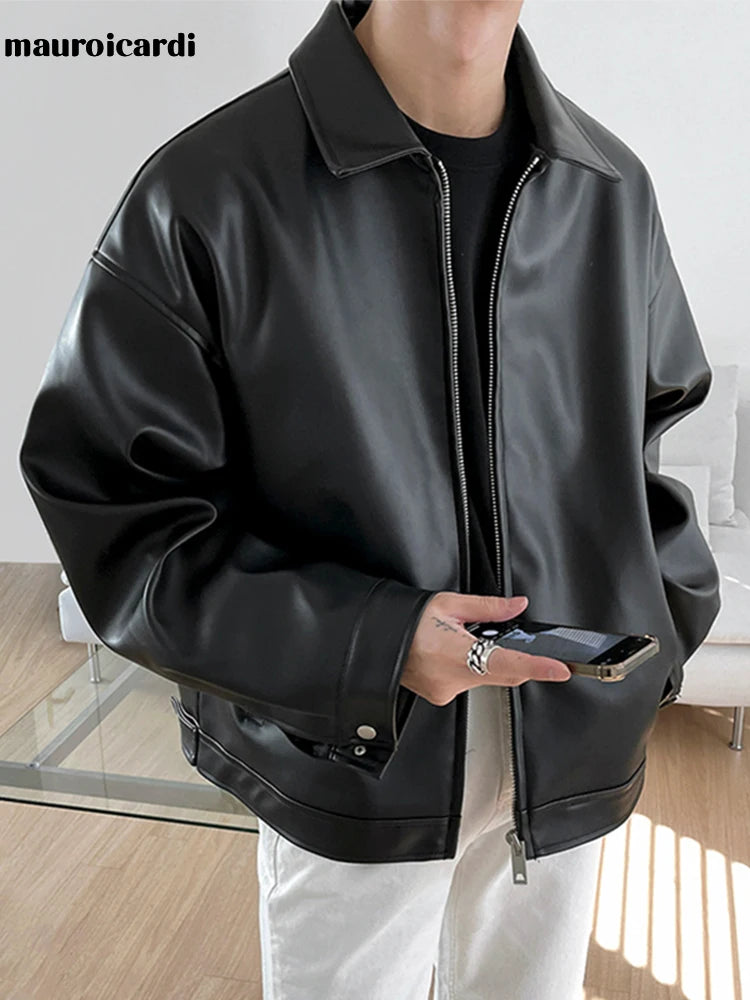 Short Black PU Leather Jacket by Snagg A Jacket