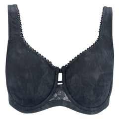 Plus Size Floral Lace Minimizer Bra | Wide Strap Underwire Full Coverage Non-Padded High Support
