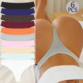 Cotton G-String Thongs 6-Pack | Seamless Soft Low Waist Breathable Women's Underwear
