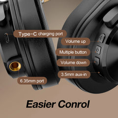 Bluetooth 5.2 Over-Ear Headphones | Hi-Res Audio DJ Studio Headset (72H Playtime) by Snagg A Headphone